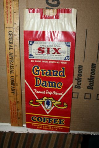 Vintage 1965 Grand Dame Coffee Bag Oulliber Orleans Louisiana La Rare