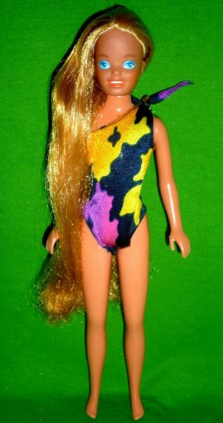 Vintage 1985 Mattel Tropical Skipper Doll & Swimsuit Barbie Little Sis