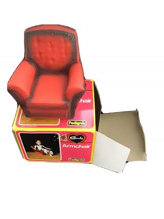Sindy Red Vinyl Armchair Chair Vintage 1970s -