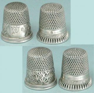 2 Antique Sterling Silver Thimbles By Ketcham & Mcdougall Circa 1880s