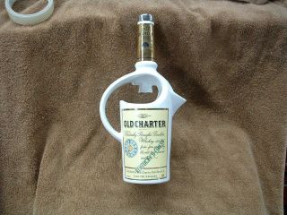 Rare Old English Pub Bar Liquor Pitcher Or Vase Old Charter Kentucky Whisky
