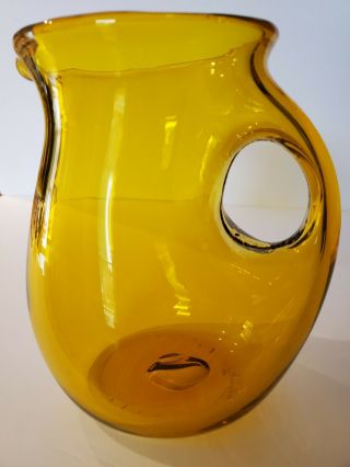 Mid Century Blenko Gold Art Glass Pitcher 1958 Wayne Hustad Design Rare