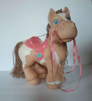 Vintage Cabbage Patch Crimp And Curl Tan White Spots Horse Pink Saddle 90 