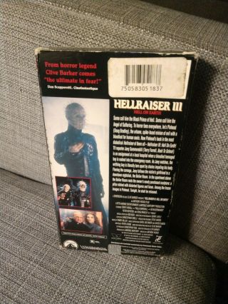 Hellraiser 3 VHS SPANISH SUBTITLES Horror Slasher Gore Rare Clive Barker 2