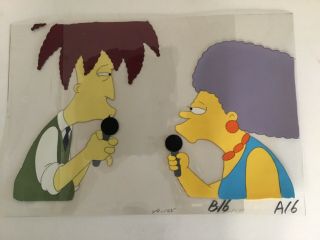 The Simpsons,  Sideshow Bob With Selma,  Hand Painted Animation Cels Extremely Rare
