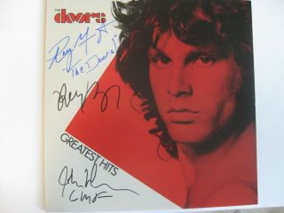 The Doors - Rare Autographed Record Album - Orig.  " Hits " Lp Hand Signed By Three