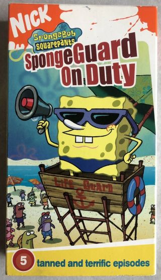 Spongebob Spongeguard On Duty Rare & Oop Nickelodeon Cartoon Paramount Video Vhs