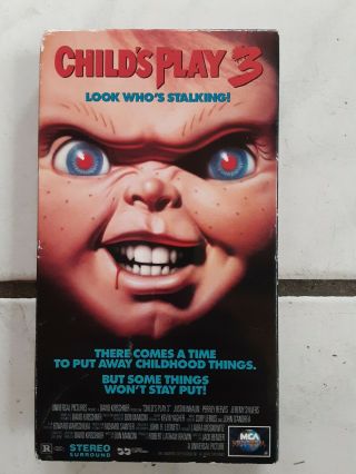 Childs Play 3 Vhs Chucky Horror 1992 Rare Look Who 