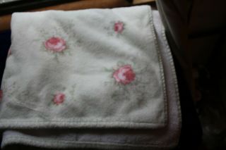 Vintage Laura Ashley Bath Towel Pink Roses Soft Cottage Shabby Chic Soft Rare