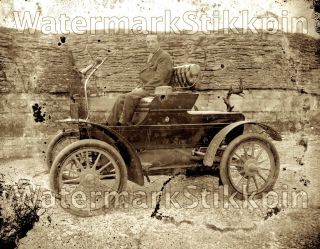 1890s Era Photo Glass Negative Car Early Automobile Us Auto Maker Northeast Rare