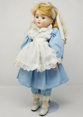 Seymour Mann Alice In Wonderland Porcelain Doll 1988 Vintage Collectible W/stand