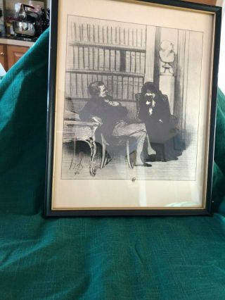 Signed And Numbered Print Of A Widow Crying In An Attorney 