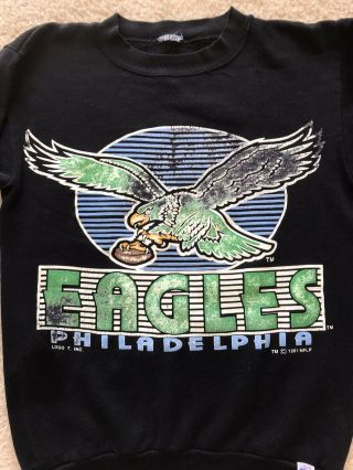 Very Rare Vintage Philadelphia Eagles Long Sleeve Shirt 1991.  Kids Size Large 3