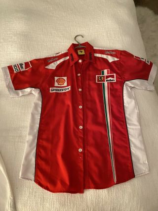 Rare Vintage Ferrari F1 Pit Shirt Mens Size L Racing Jersey Marlboro Shell