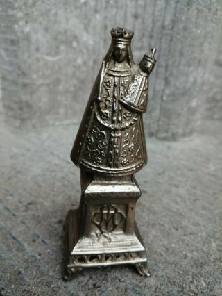 Antique Metal Christian Virgin Mary Madonna Child Jesus Home Altar Figure