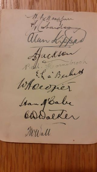 Archie Jackson Autograph.  Australia Cricket 1930/31 Rare