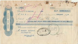 CYPRUS - EGYPT Rare Ottoman Bank Transfer Tied 2 p.  as Revenue Limassol 1944 3