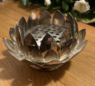 Vintage Reed & Barton Silver Plate Water Lily Lotus Bowl - 3 Piece