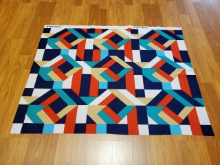 Awesome Rare Vintage Mid Century Retro 70s Geometric Colorful Op Art Fabric Wow
