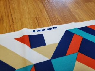 Awesome RARE Vintage Mid Century retro 70s geometric colorful op art fabric WOW 3