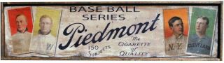 Antique Style T206 Piedmont Baseball Wood Sign 4.  5x18 Ty Cobb