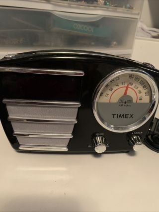 Timex Retro Style Alarm Clock Radio Model T247b Black - And 100