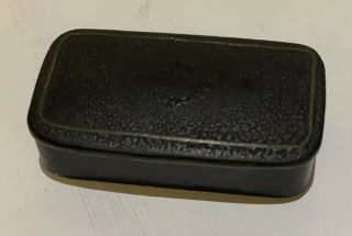 Vintage (est.  1850s - 1900s) Old Wood And Leather Snuff Box,  Old Collectibles