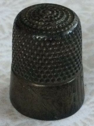 Awesome Vintage Estate Antique Sterling Silver 925 Sewing Thimble Size 10 Bc82
