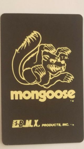 Old School Bmx Products Mongoose Dealer Playing Cards = Very Rare = 2 Decks