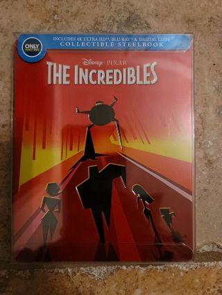 Disney The Incredibles Steelbook 4k Ultra Hd Bluray Rare Oop Collectable Movie