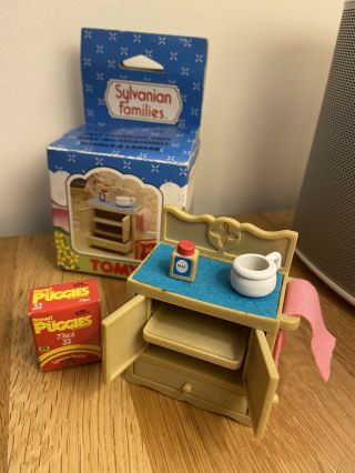 Vintage 80s Sylvanian Families Baby Changing Unit Complete &