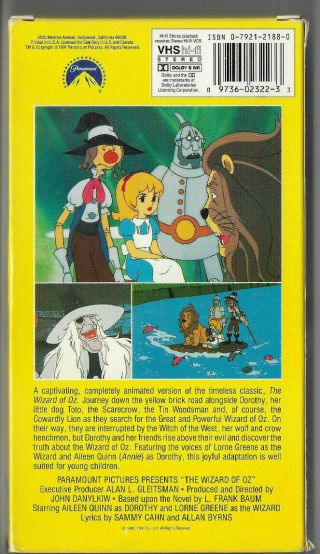 The Wizard Of Oz (VHS 1982) Animated Cartoon Anime Toho Akira Miyazaki RARE 2