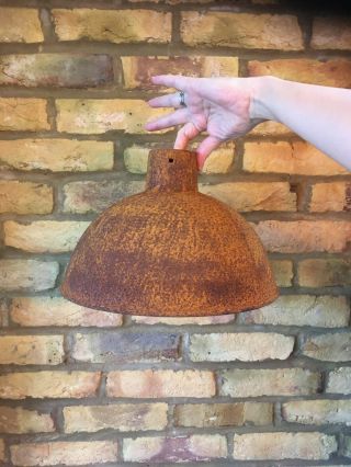 Rusty Steel Vintage Style Barn Lamp Workshop Ceiling Light Shade