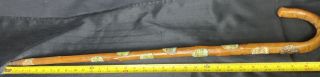 Vintage Antique German Walking Stick With Eight Badges 34 Inches Long