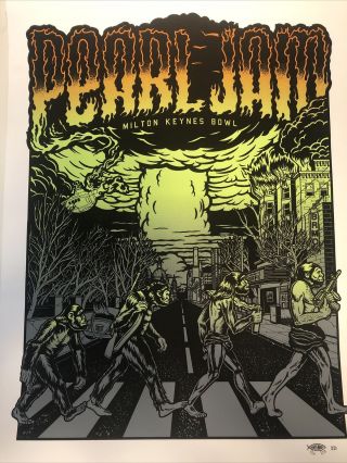 Rare Pearl Jam 2014 Ames Bros Milton Keynes Bowl Rock Poster Pull Your Socks Up