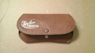Vtg Ray - Ban Sunglasses Case Only Brown Faux Leather.  Vtg Ray - Ban Case.  Rare