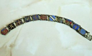 Antique Heraldic Fleur De Lis - Coat Of Arms - Enamel Bracelet