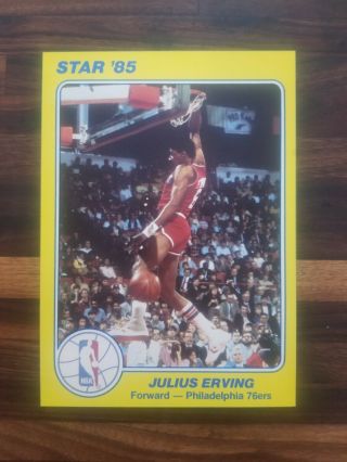 1984 - 85 Star Co Julius Erving Court Kings 5x7 Sharp Rare Isse Dr.  J 76ers Nets