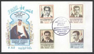 Iraq Irak 2002,  Anni.  Of Pres.  Saddam Hussein Birthday,  Rare Fdc 701