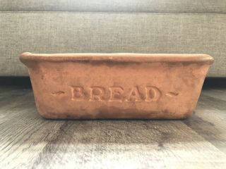 Rare Vintage 1979 Red Clay Terra Cotta Pottery Bread Pan By Planned Pottery