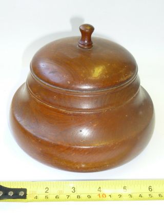 Vintage Lidded Pot Jar Wood Wooden Turned Antique Vgc Old Collectable Treen Vgc.