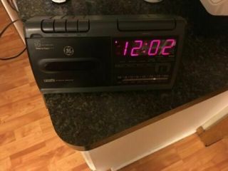 General Electric Ge Vintage Alarm Clock Radio Cassette Player Model 7 - 4936a