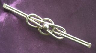 Large Antique Art Deco Sterling Silver Brooch With Double Loop Design