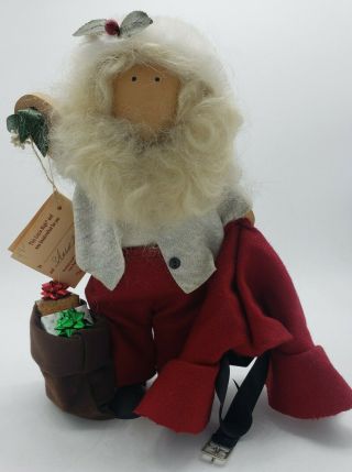 Vintage Lizzie High Whimsical Wooden Folk Art Doll " Santa Claus " Rare