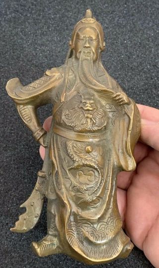 Antique Chinese/Tibetan Bronze Statue of a Monk - Elaborate Robe - PHILOSOPHER 158mm 2