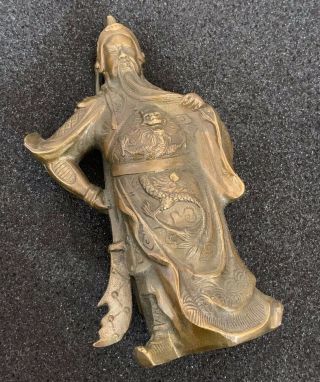 Antique Chinese/Tibetan Bronze Statue of a Monk - Elaborate Robe - PHILOSOPHER 158mm 3