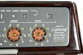 Vintage LIGHTNING ADDING MACHINE Sales Company Subtracting Model Made in U.  S.  A. 3