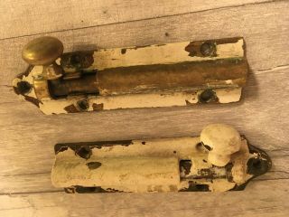 Two Antique Brass Sliding Door Latch/bolt 5 "