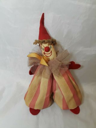 Vintage Bean Bag Clown Doll 8 " Tall