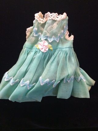 Vintage Doll Dress Toni Shirley Temple Sweet Sue Terri Lee Green Organdy Sheer